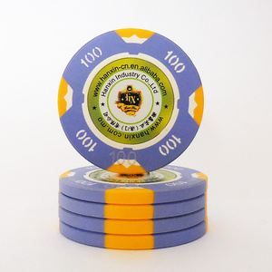 Metal Inlay Casino Value Poker Chips UV Marking Poker Chips