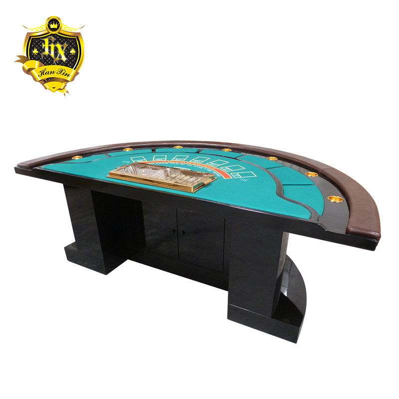 Custom 8 Person Poker Mesa De Blackjack Gambling Table Wooden Legs card Table Poker