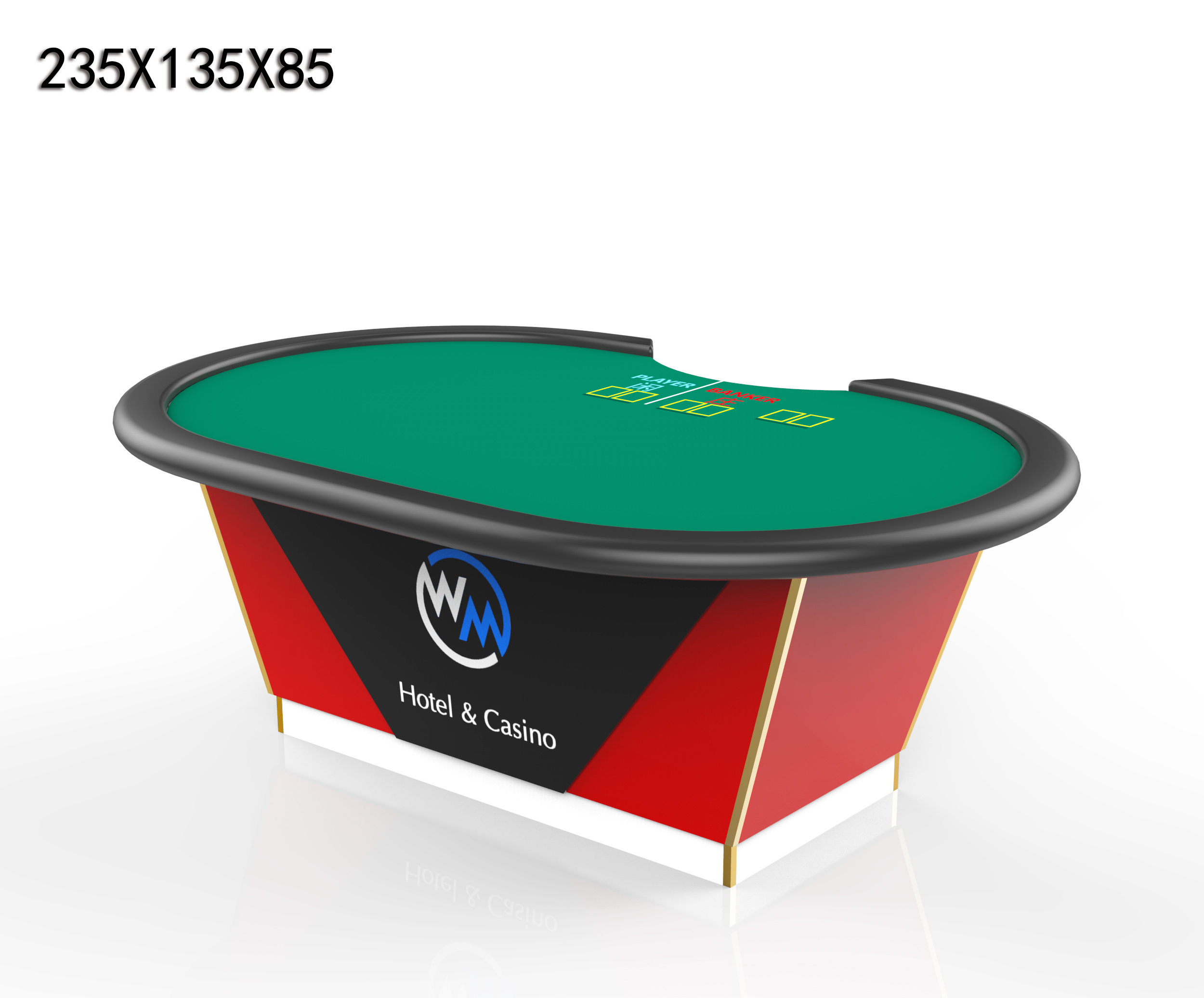 Casino Gambling Online Baccarat Table Mesa De Poker Table with LED Lighting