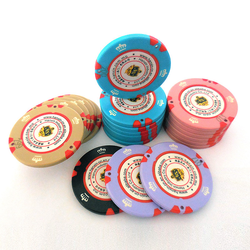 Luxury Crown Poker Chips Chips Fichas De Poker Custom Metal 14g 40mm(dia.) 5000PCS HX-C010 CN;GUA Hanxin Customized Color ABS