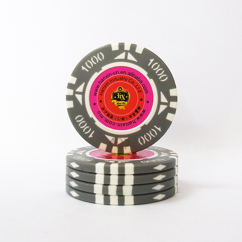 13.5g Custom Decal Casino Poker Chips With Denomination