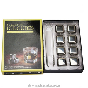 Custom Reusable Stainless Steel Wine Ice Cubes For Bar With Premium Gift Box