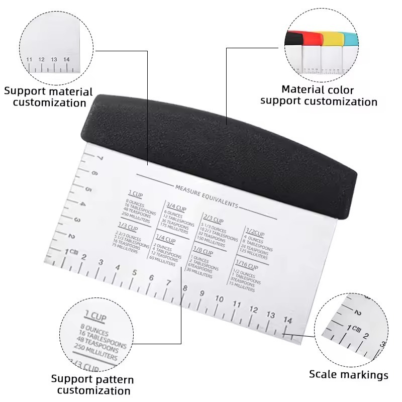 Stainless Steel Cutting Scraper Cream Cake Butter Baking Tool Knife With Graduated Steamed Bread Dough Scraper