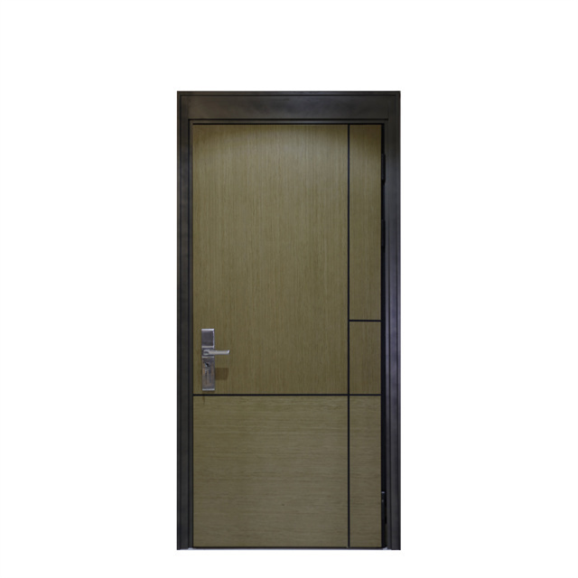 Standard simple design external metal door for house, iron single metal door design for apartment