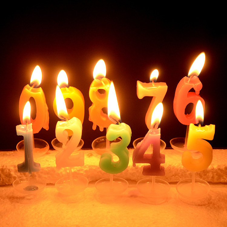 Flameless letter rainbow colorful numeral party birthday candle prices