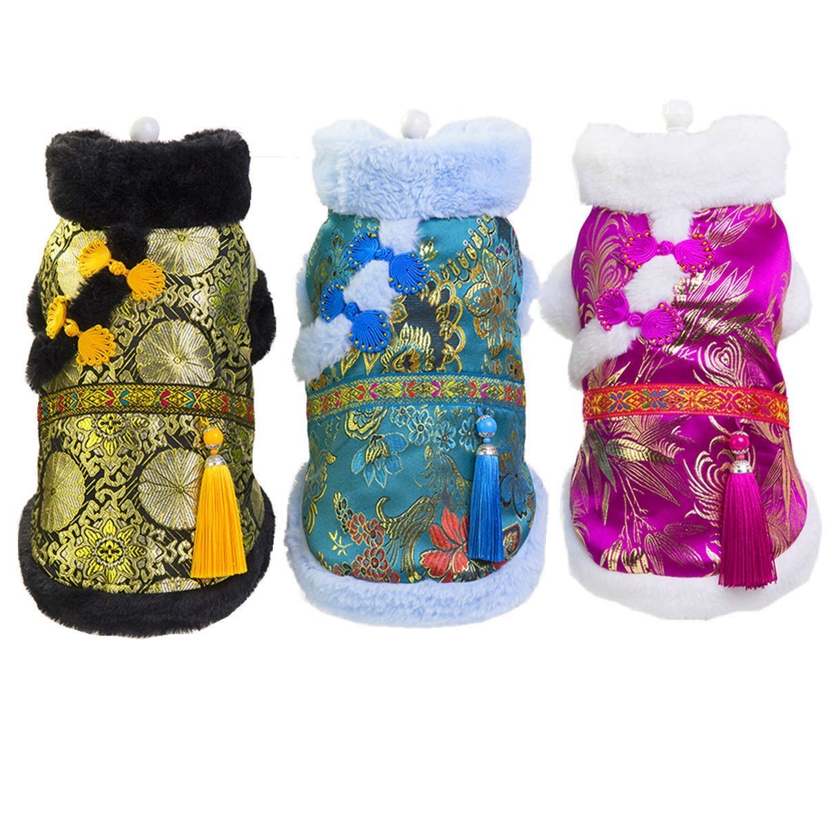 Pet Clothing Dress For The New Year Autumn and Winter Festival Cat Dog Clothes Tang Style Pet Cats Dogs Winter Coat