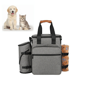 Dog Travel Bag Airline Approved Tote Organizer Pockets Pet Weekend Food Toys Storage Pet Travel Carrier Bag