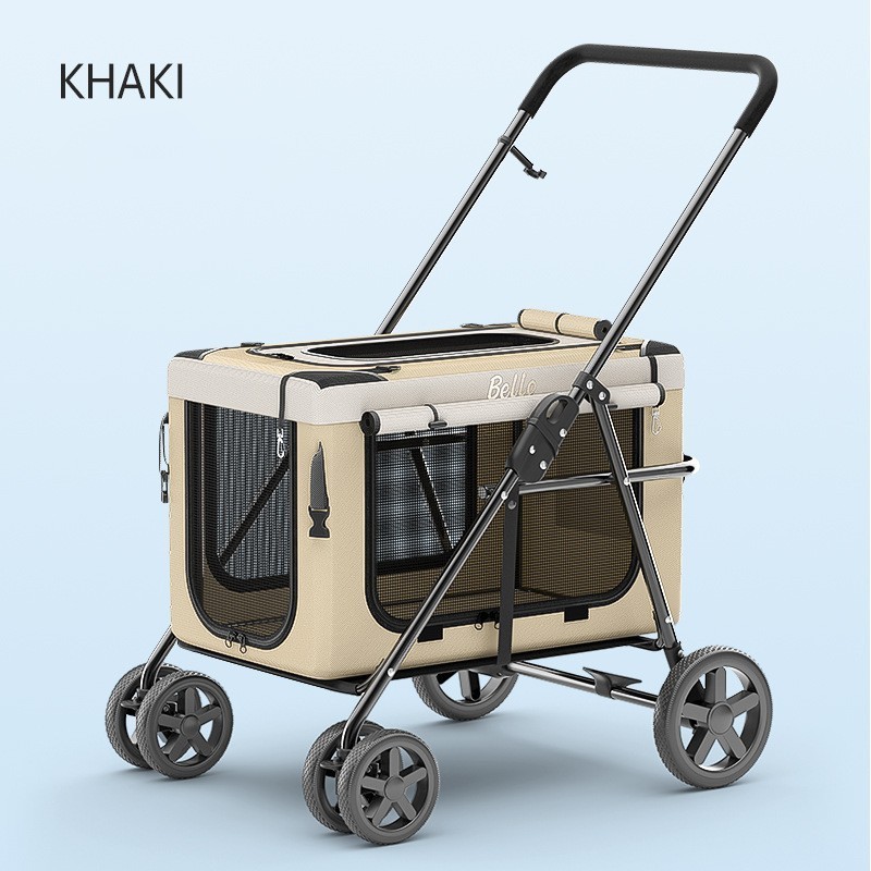 Removable Foldable 4 Wheel Pet Trolley Pet Dog Stroller Folding Detachable Cat Travel Stroller Dog Accessories