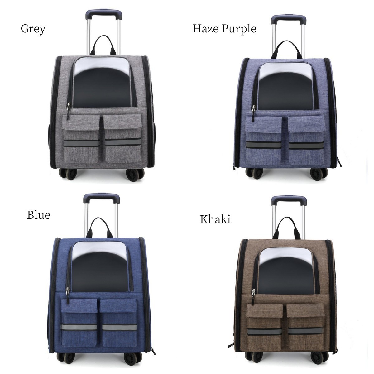 Luxury Backpack Pet Supplies Multifunctional Transparent Foldable Pet Trolley Bag Universal Wheel Dog Cat Travel Carrier Bags