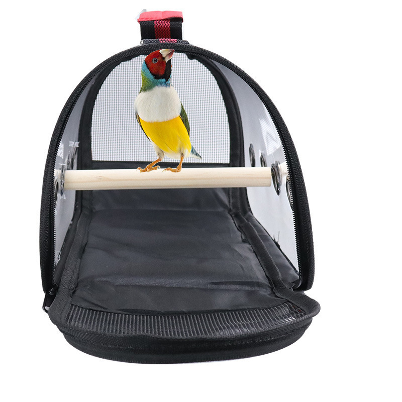 Transparent Pet Bird Parrot Travel Carrier Bag Cage Backpack for Parakeets Cockatiels Finches Birds Pet Supplies