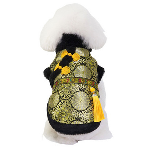 Pet Clothing Dress For The New Year Autumn and Winter Festival Cat Dog Clothes Tang Style Pet Cats Dogs Winter Coat