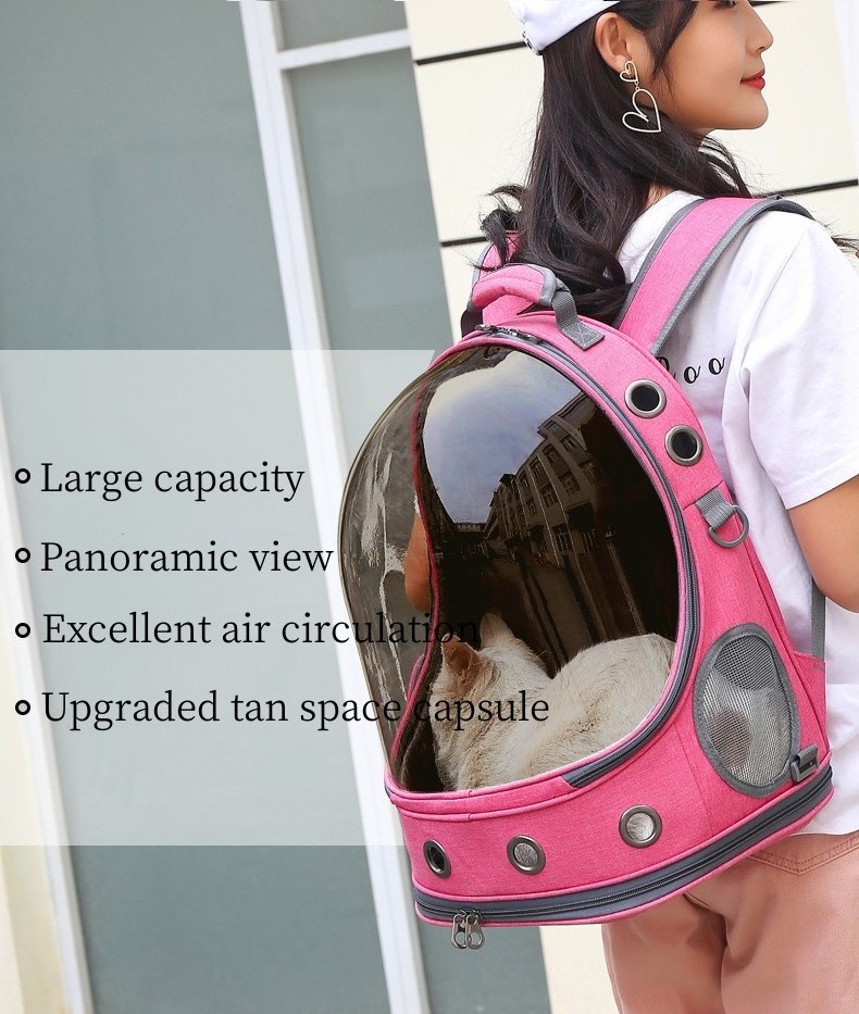 Factory wholesale transparent pet cat bag dog backpack space capsule airline approved outdoor travel carrier dog cat accessories