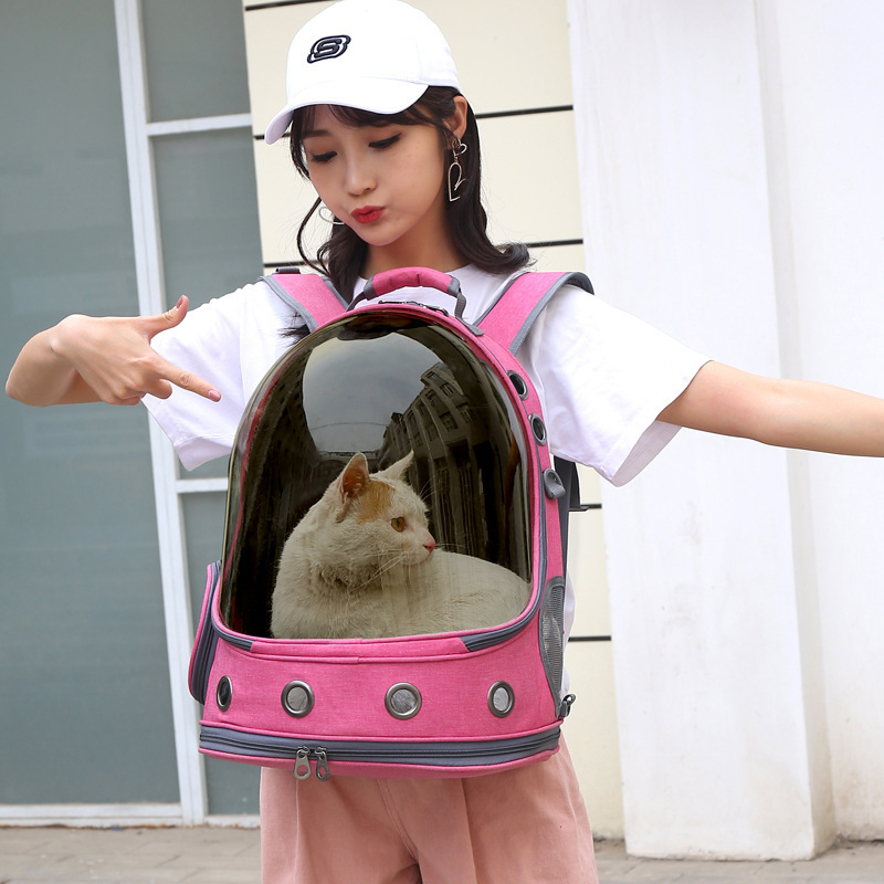 Unique luxury pet backpack transparent space capsule outdoor pet dog cat travel carrier bag panoramic cat bag dog accessories