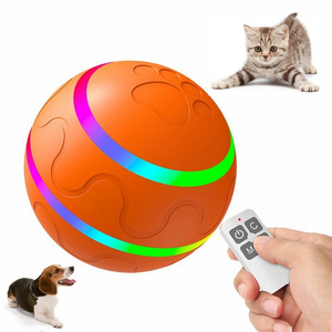 New auto rolling ball pet toy dog chewing USB rechargeable intelligent smart interactive remote control dog cat playing toy