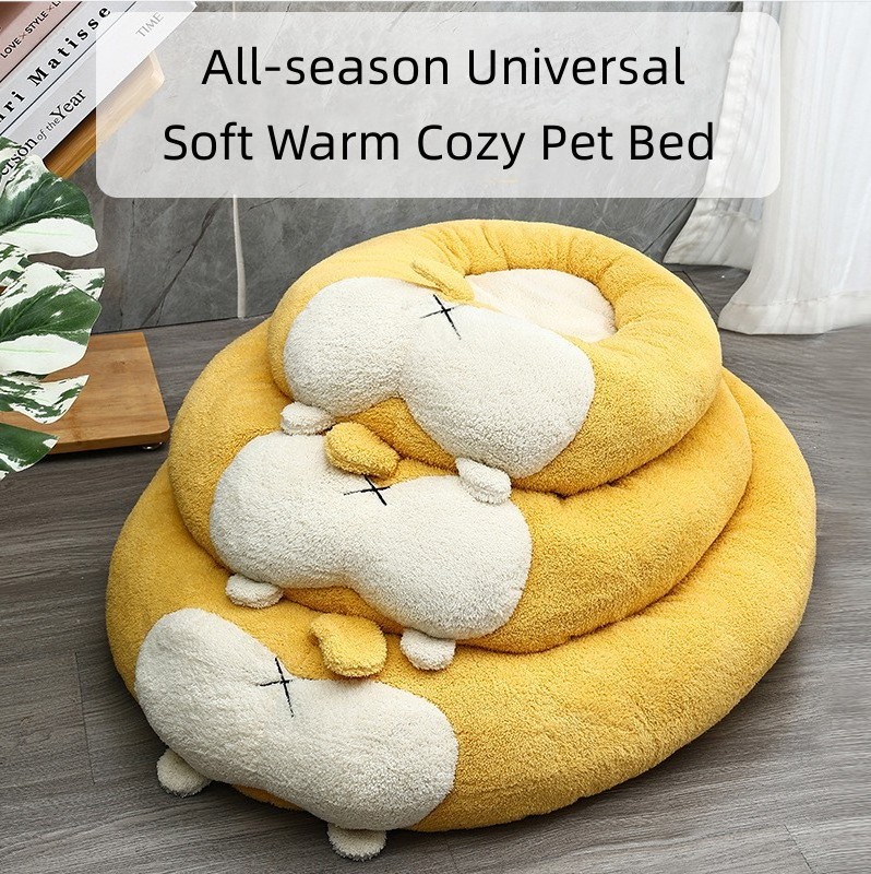 Soft Warm Round Donut Dog Cat Bed Plush Faux Fur Luxury Pet Sleeping Beds Comfortable Winter Warm Nest cama para mascota