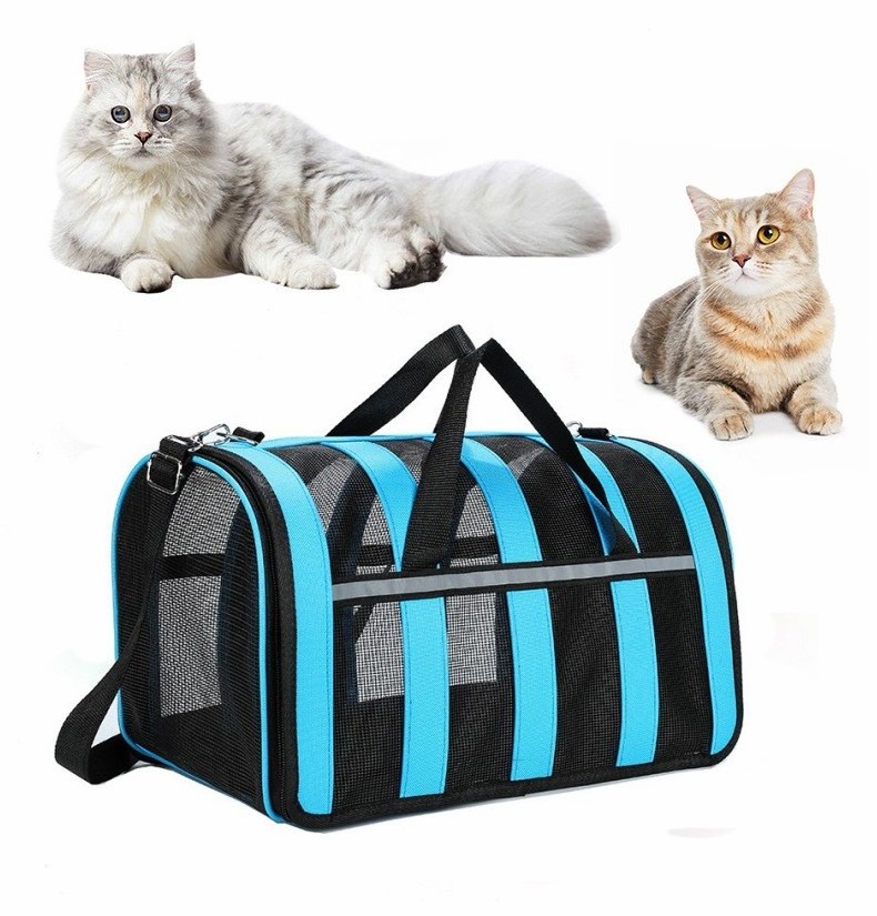 Breathable mesh pet bag puppy dog cat travel carrier backpack folding large outdoor pet handbag women sling tote bag