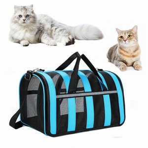 Breathable mesh pet bag puppy dog cat travel carrier backpack folding large outdoor pet handbag women sling tote bag