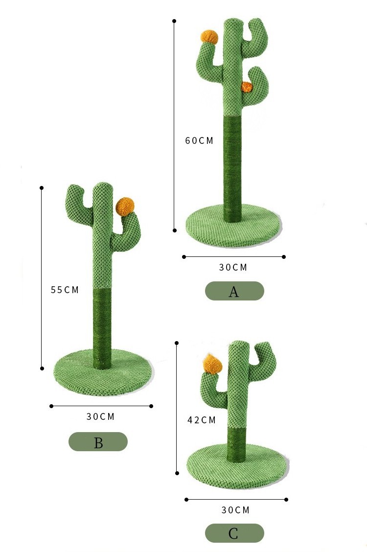 Custom Cactus Cat Tree Natural Sisal Hemp Rope Cat Climbing Frame Kitten Scratch Scratcher Post Pet Cat Toys Pet Supplies