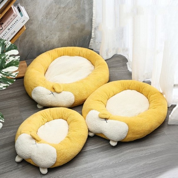 Soft Warm Round Donut Dog Cat Bed Plush Faux Fur Luxury Pet Sleeping Beds Comfortable Winter Warm Nest cama para mascota