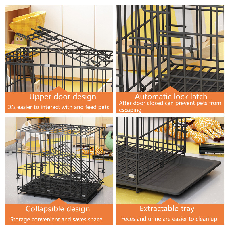 Wholesale High Quality Multiple Sizes Metal Wire Collapsible Kennel Dog Cage Stainless Steel  Pet Dog Crate