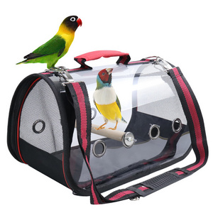 Transparent Pet Bird Parrot Travel Carrier Bag Cage Backpack for Parakeets Cockatiels Finches Birds Pet Supplies