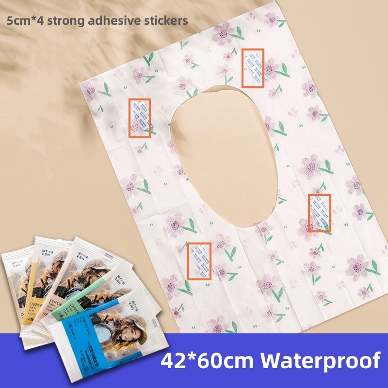 Custom Eco Friendly Natural Wood Pulp Disposable Waterproof Toilet Seat Covers Flushable Print Toilet Mats Restroom Cushion