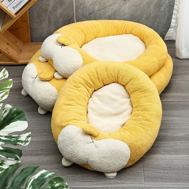 Soft Warm Round Donut Dog Cat Bed Plush Faux Fur Luxury Pet Sleeping Beds Comfortable Winter Warm Nest cama para mascota