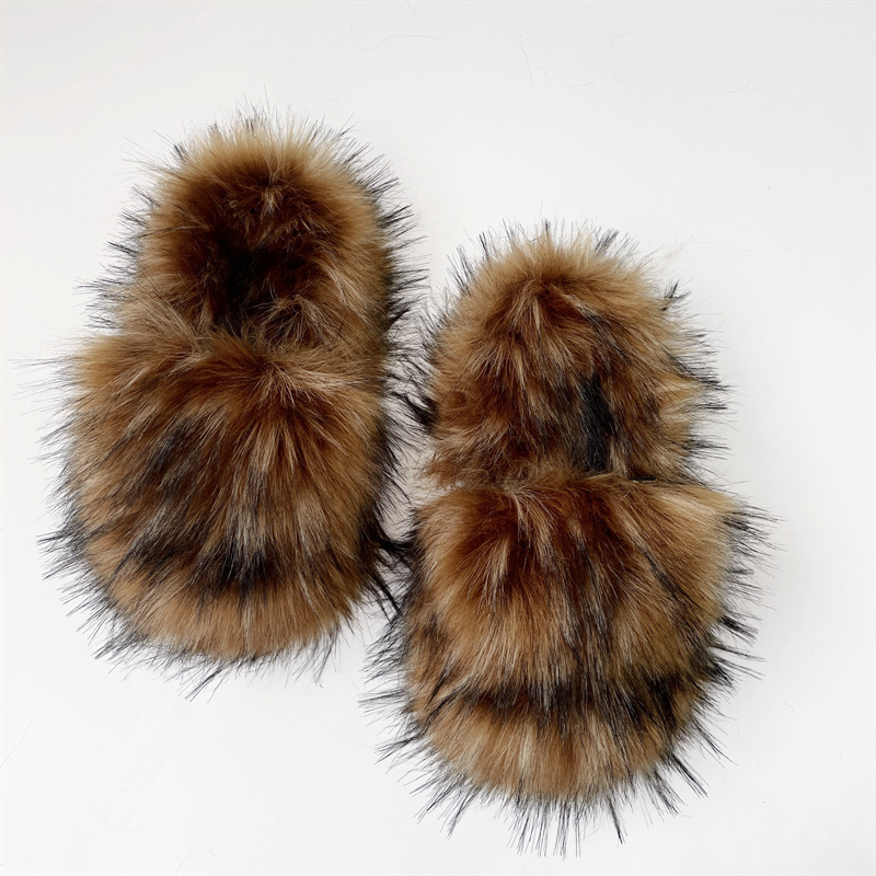 PDEP new arrival  designer fashion  fur Slippers women fluffy plush Mongolian winter fur slides