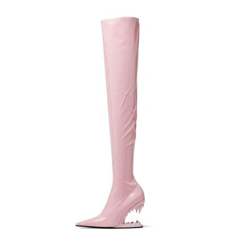 PDEP  designer Teeth Shaped thigh high  ladies boots  High Heels Over Knee Long Boots stretchy western women boots 2023