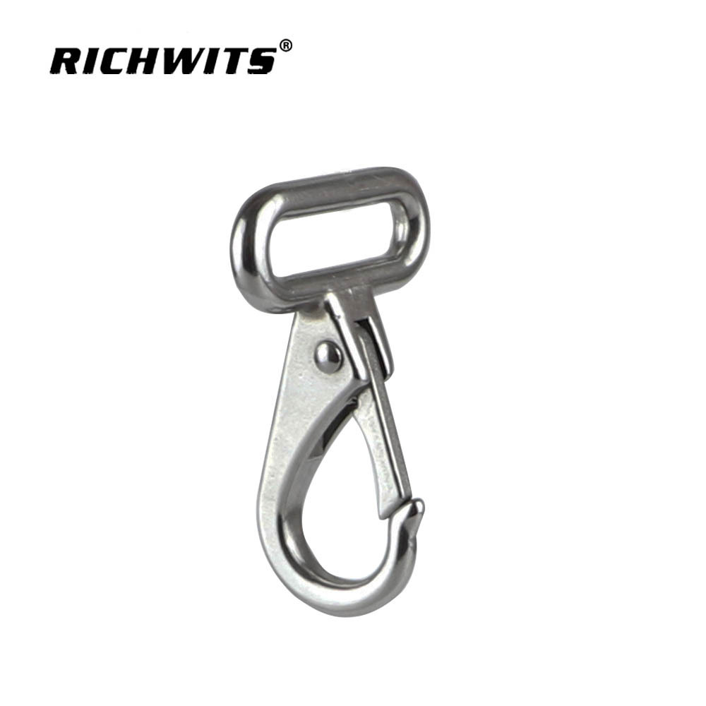 High Quality carabiner rigging hardware safety harness Stainless Steel 304/316  fixed eye Snap Hook for  webbing strap