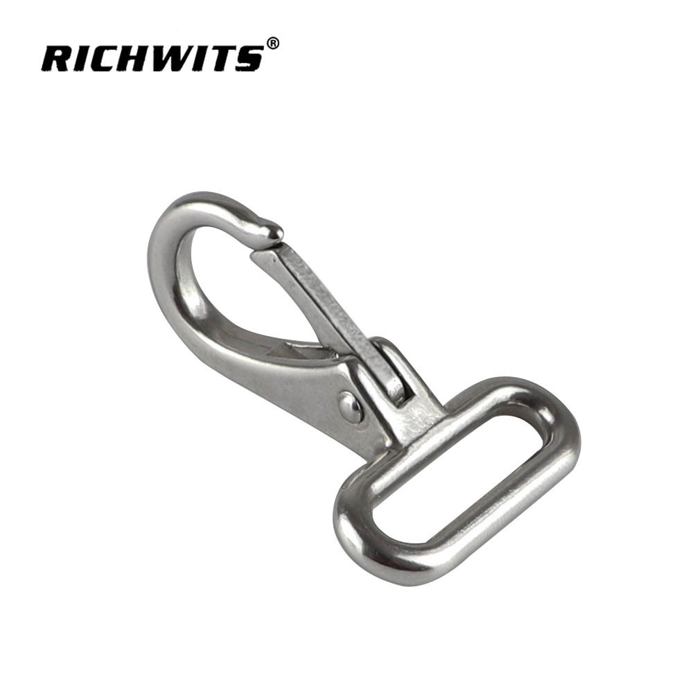 High Quality carabiner rigging hardware safety harness Stainless Steel 304/316  fixed eye Snap Hook for  webbing strap