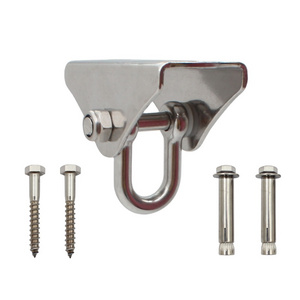 stainless ss304  suspension hardware swing ceiling hook with D shackle  wall hanging kit for hammock chair yoga boxing