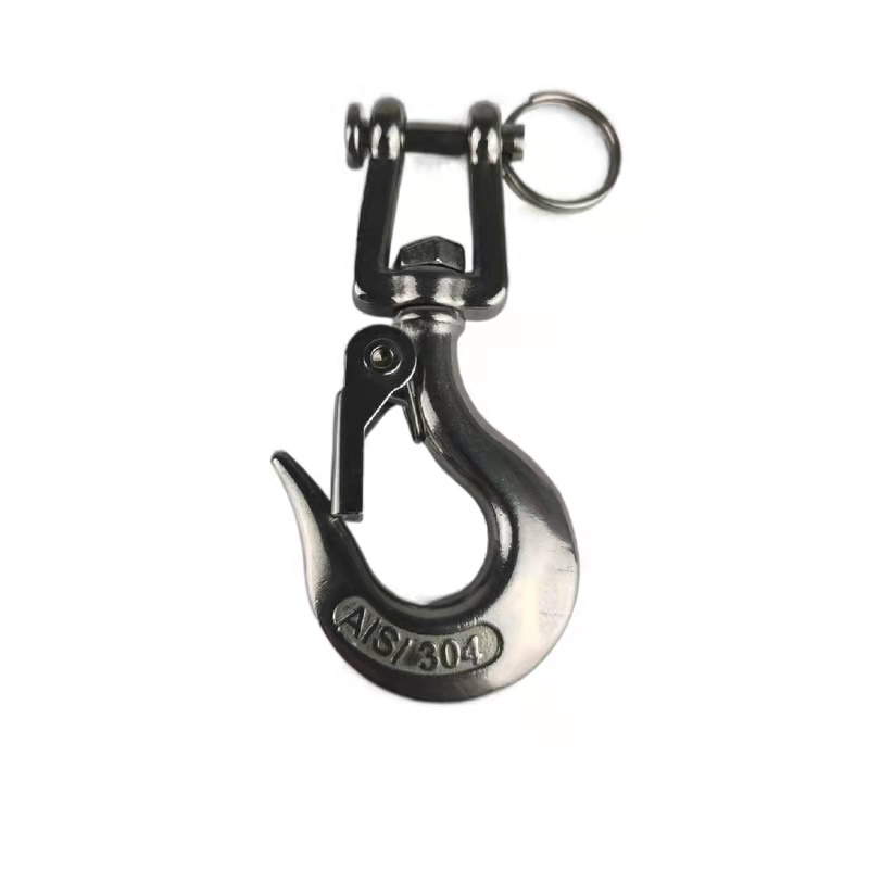 Heavy Duty  Cargoes Crane Hook Hold 650KG Swivel Jaw hook safety latch for Lifting