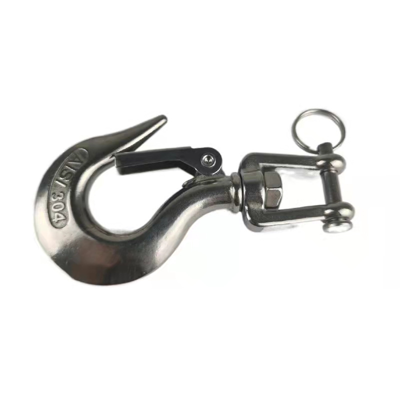 Heavy Duty  Cargoes Crane Hook Hold 650KG Swivel Jaw hook safety latch for Lifting