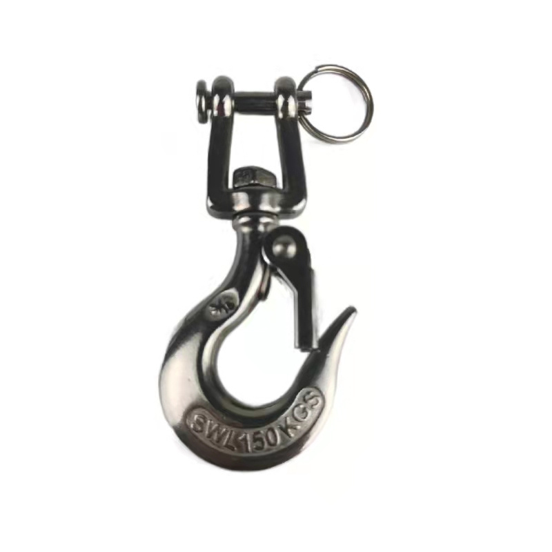 Heavy Duty  Cargoes Crane Hook Hold 650KG Swivel Jaw hook safety latch for Lifting