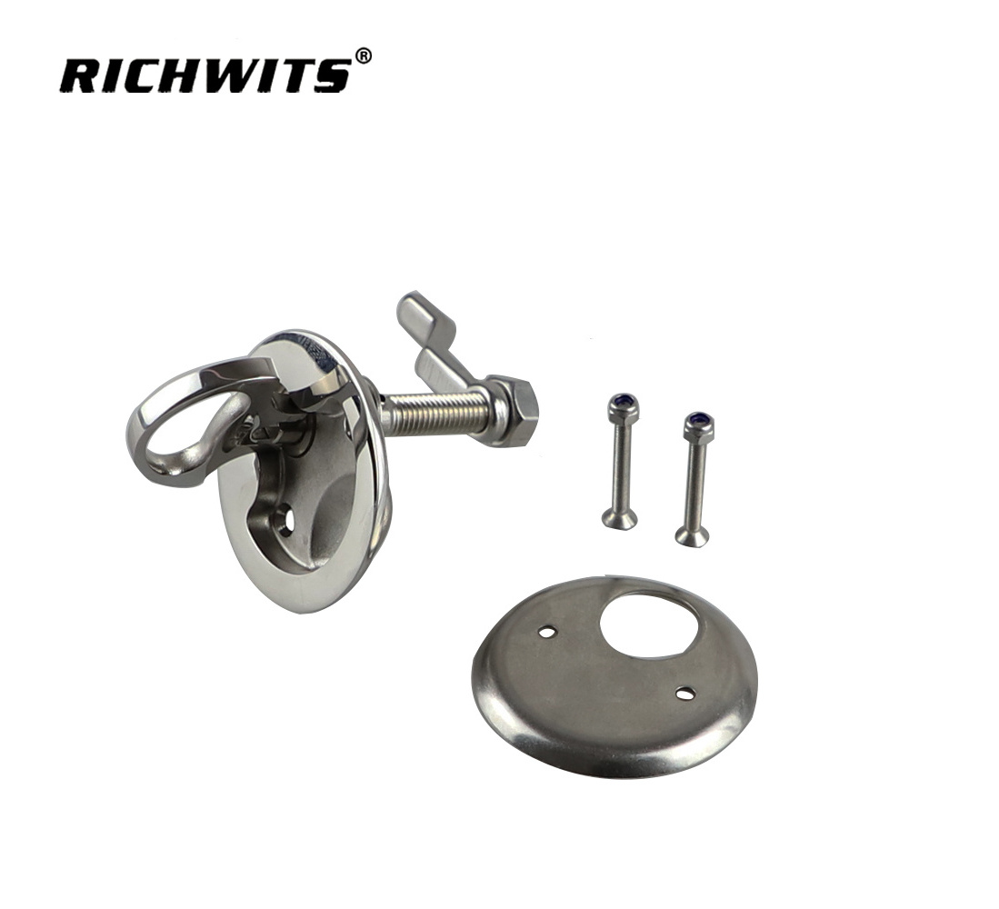 marine hardware Round Boat Hatch Latch SS316 Polished Flush Lift Ring Pull Handle