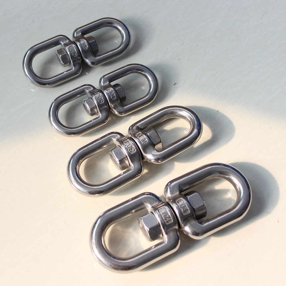 304/316 Stainless Steel Swivel Ring Double Ended Swivel Eye Hook for Hanging Hammock chair 4/5/6/8/10/12/14/16/20MM