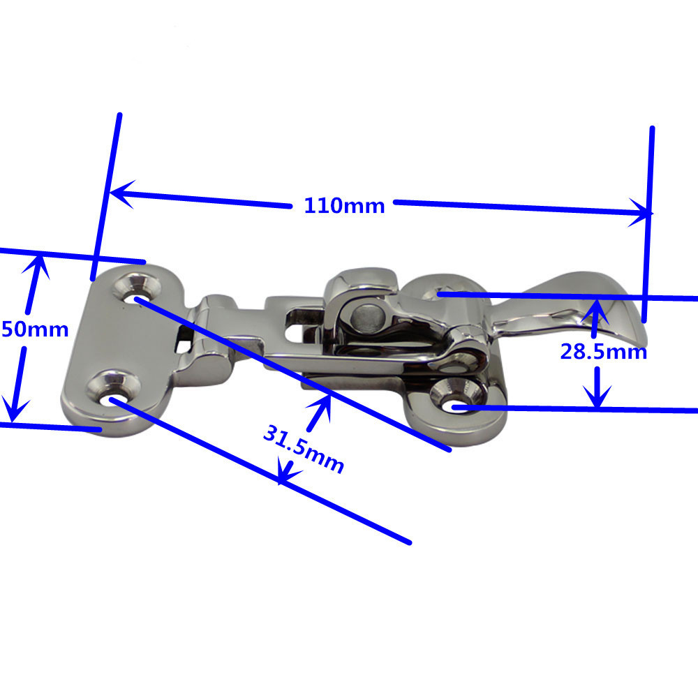 Marine Boat Deck Lock Hasp  316 Stainless Steel Lockable Staple Anti-Rattle Latch Fastener Boat Yacht Accessory