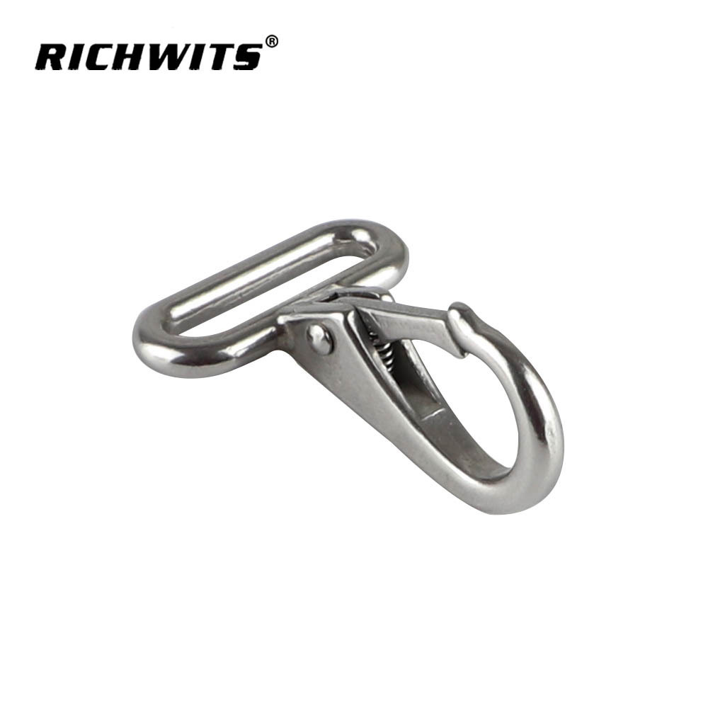 rigging  hardware  Stainless Steel Square Head Heavy Duty Fixed Eye Snap Hook For 25mm Webbing Snap Hook Accessory