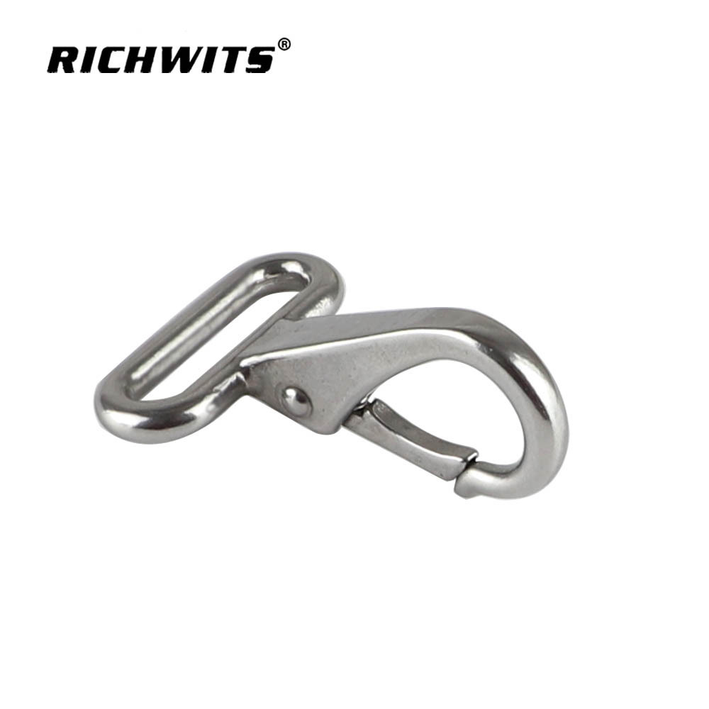 High Quality carabiner rigging hardware safety harness Stainless Steel 304/316  fixed eye Snap Hook for  webbing strap