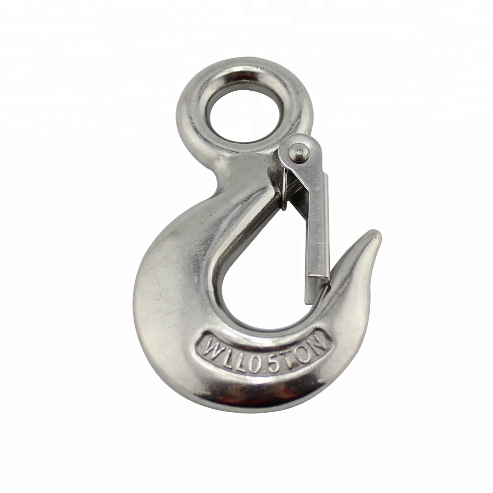 OEM manufacture stainless steel Eye pelican hook with safty latch