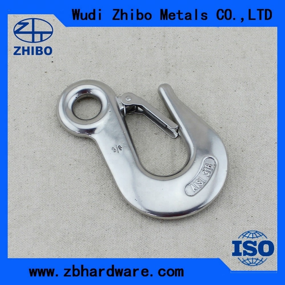 OEM manufacture stainless steel Eye pelican hook with safty latch