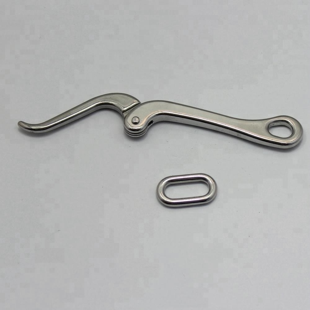 Stainless Steel Marine Quick Release Eye Folding Loop Pelican Hook