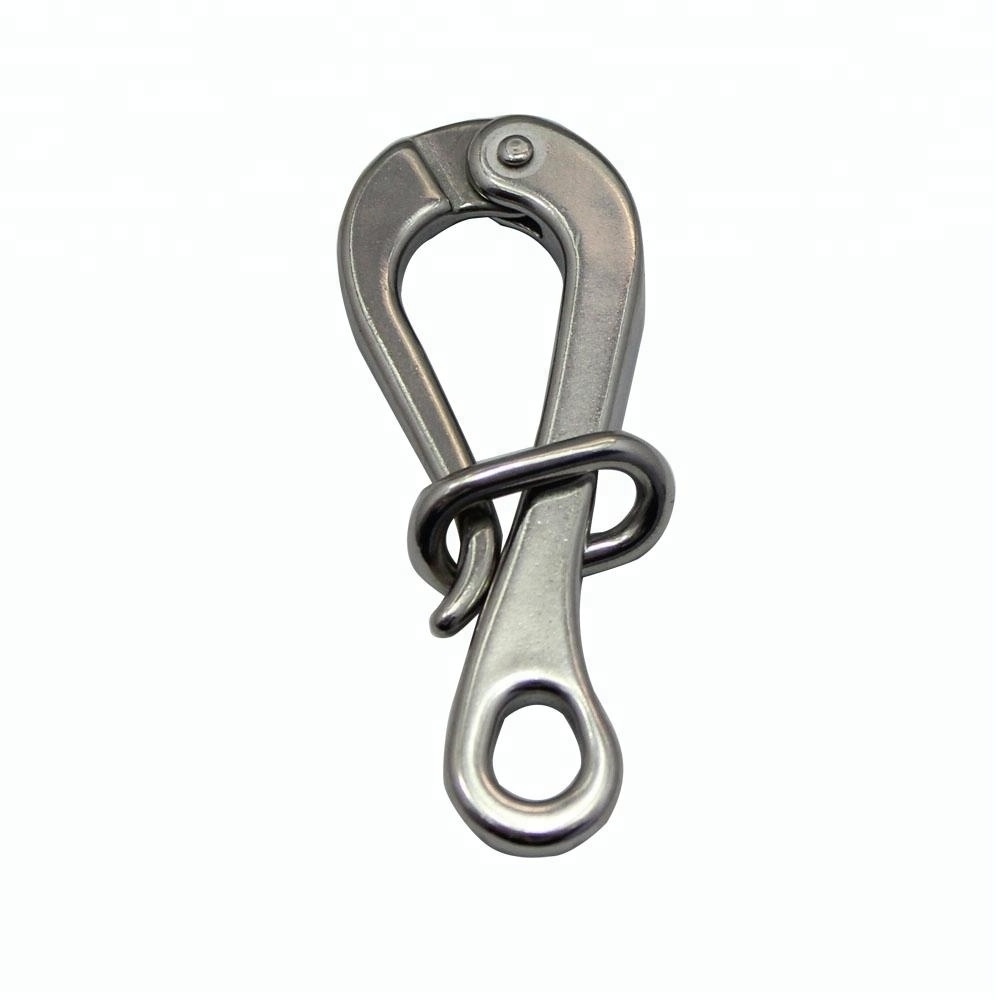 Stainless Steel Marine Quick Release Eye Folding Loop Pelican Hook