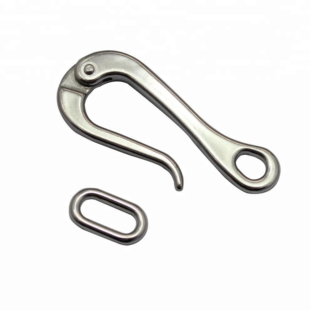 Stainless Steel Marine Quick Release Eye Folding Loop Pelican Hook