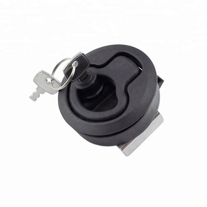 Flush Pull Hatch Latch Round Slam Latch for RV Boat Deck 2" Door Cabinet Door Locking Style Marine Flush Pull Latch Black