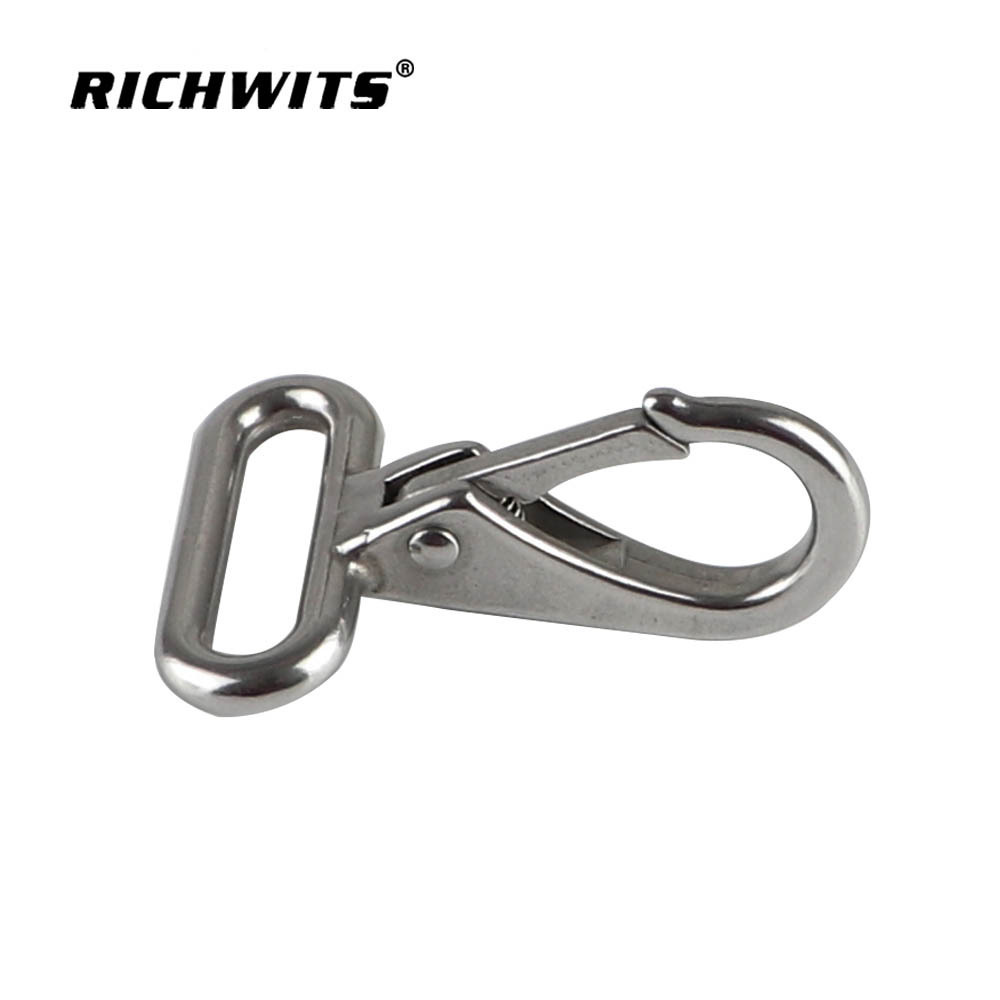 rigging  hardware  Stainless Steel Square Head Heavy Duty Fixed Eye Snap Hook For 25mm Webbing Snap Hook Accessory