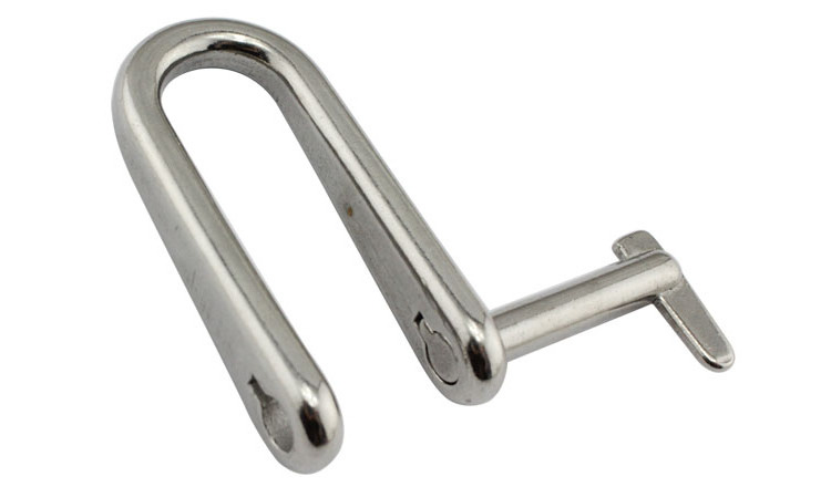 stainless steel 316 8mm key pin long d shackle marine rigging