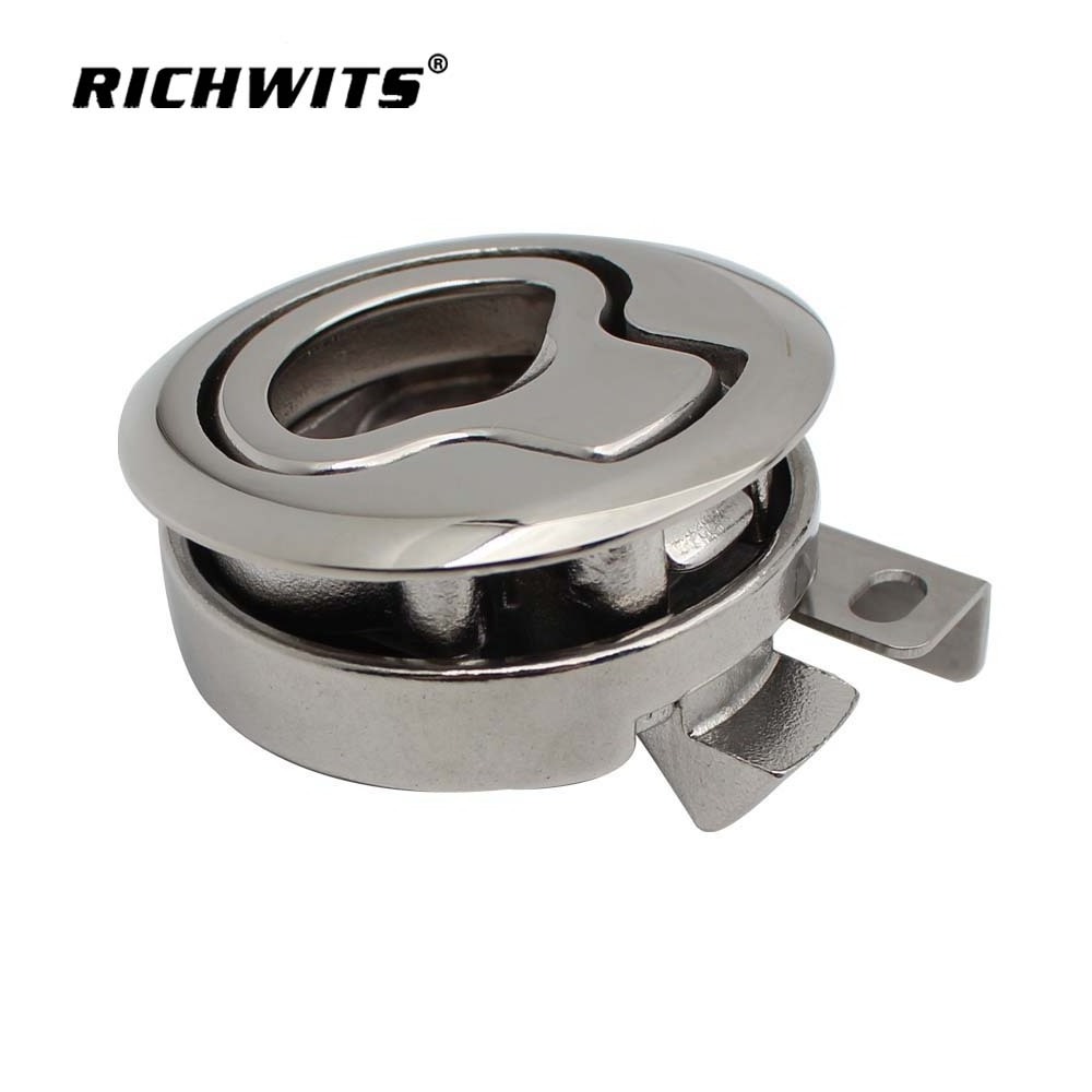 2 inch round  Marine Locking Latch Stainless Steel 316 Flush Pull Ring Slam latch for boat cabinet door hatch