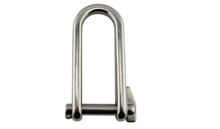 stainless steel 316 8mm key pin long d shackle marine rigging